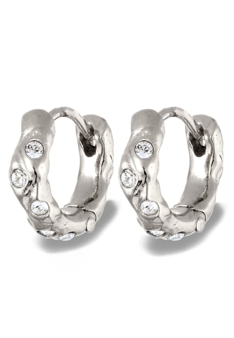 Elli - Créoles en argent sterling 925 avec cristaux de verre blancs - Argenté - view 1