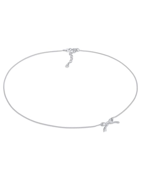 Elli – Damen-Festivalhalskette aus 925er-Sterlingsilber mit Schleifenanhänger und Ringverschluss, erweiterbar bis 36 cm - view 1