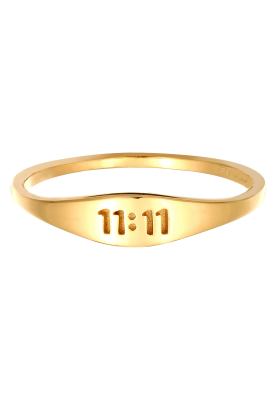 Elli - Damen-Ring aus 925er Silber in Gold-Optik mit Boho-Design und Zahlenverzierung-Goldfarben