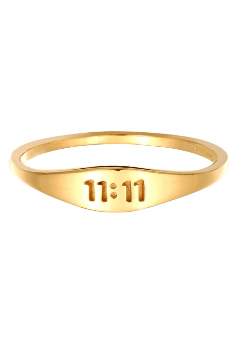 Elli – Damen-Ring aus 925er Silber in Gold-Optik mit Boho-Design und Zahlenverzierung - view 1