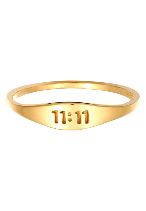 Elli – Damen-Ring aus 925er Silber in Gold-Optik mit Boho-Design und Zahlenverzierung