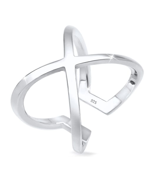 Elli – Damen-Statementring aus 925er Sterlingsilber mit trendigem, überkreuztem Design
