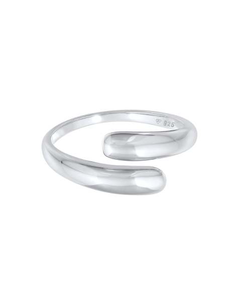 Elli - Delicate eenvoudige ring met overslag van 925 sterling zilver in zilver - view 1