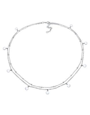 Elli - Doppellagige Choker-Satellitenhalskette für Damen aus 925er-Sterlingsilber