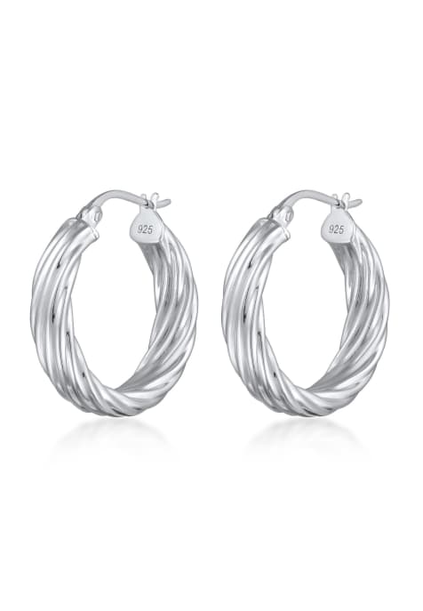 Elli Earrings creolen damen twisted look 925 sterling silver in silver - view 1