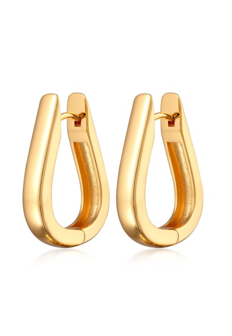 Elli Earrings creolen oval messing in gold - view 1