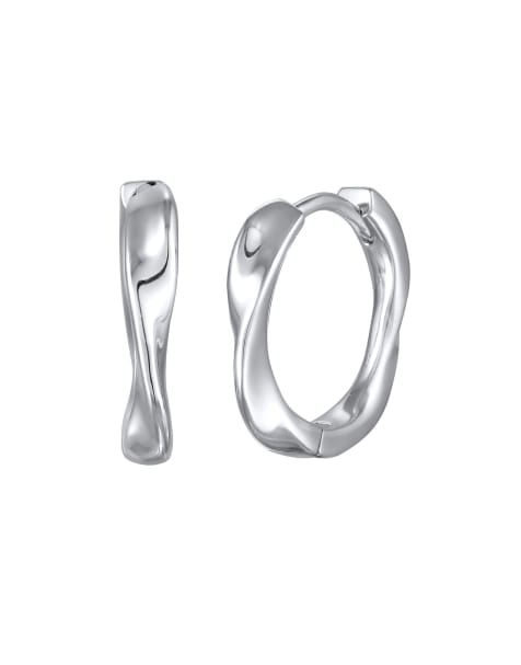 Elli Earrings creoles twisted look gold coloured in silver - view 1