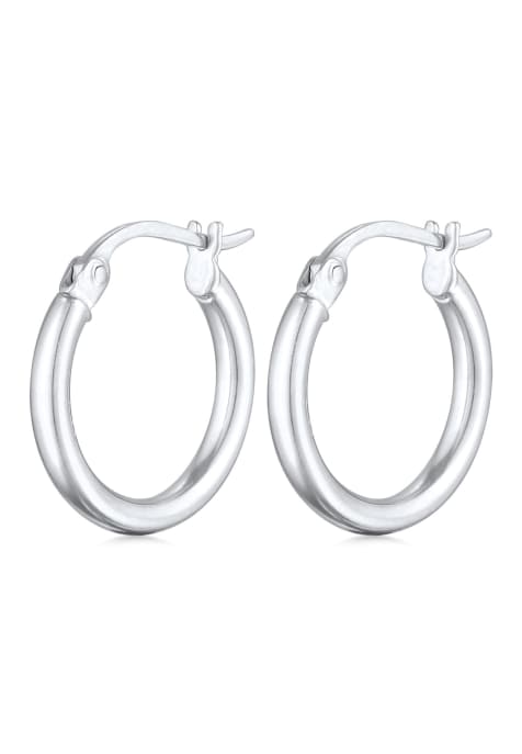 Elli Earrings ladies creoles basic bail clasp in 925 sterling silver in silver - view 1