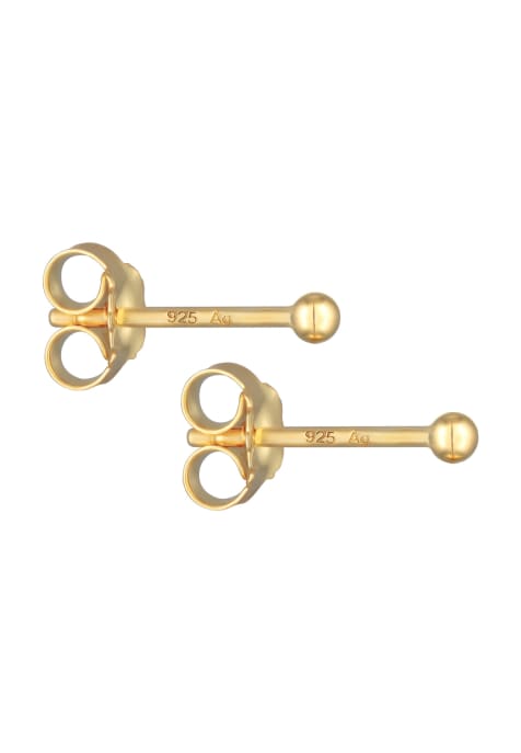 Elli Earrings ladies stud earrings ball classic round in 925 sterling silver in gold - view 1