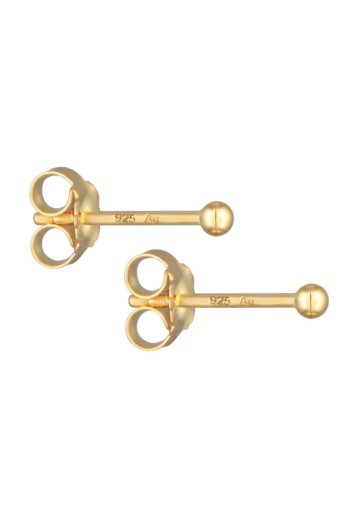 Elli Earrings ladies stud earrings ball classic round in 925 sterling silver in gold