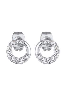 Elli Earrings ladies stud earrings circle geo gold coloured with crystals in silver