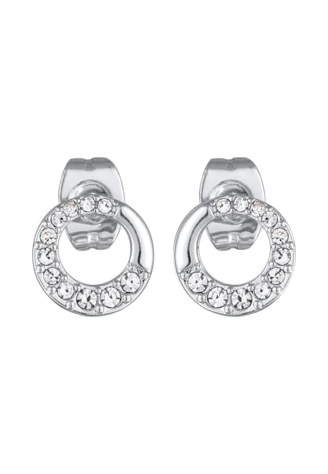 Elli Earrings ladies stud earrings circle geo gold coloured with crystals in silver - view 1