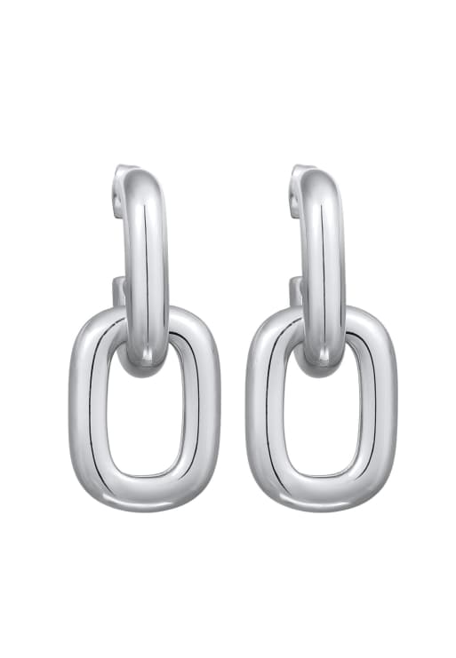 Elli Earrings ohrstecker hänger damen oval glieder farbe silber in silver