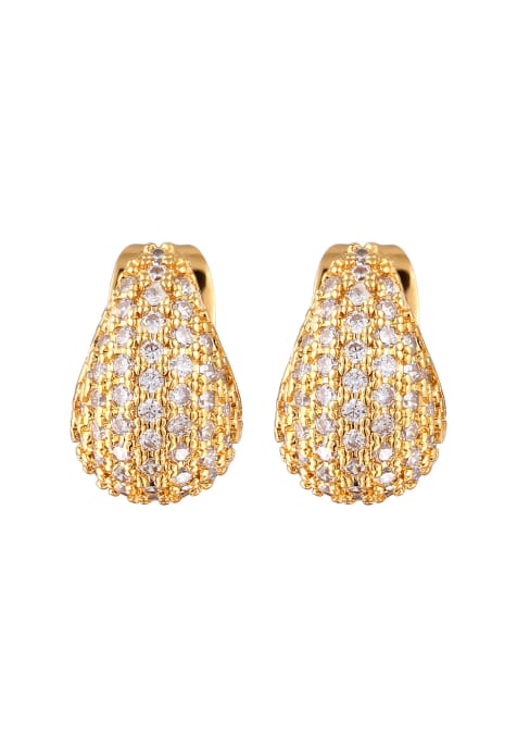 Elli Earrings ohrstecker tropfen zirkonia messing goldfarben in gold - view 1