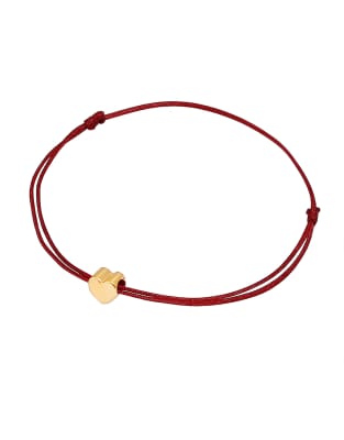 Elli - Elastisches Basic-Armband für Damen in Blau aus Nylon mit Herz-Anhänger aus 925er Sterlingsilber in Goldoptik-Gol...