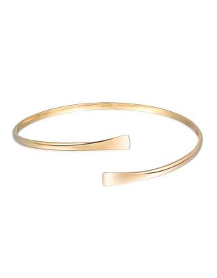 Elli - Eleganter Basic-Damen-Armreif aus 925er Sterlingsilber vergoldet in Goldoptik-Goldfarben