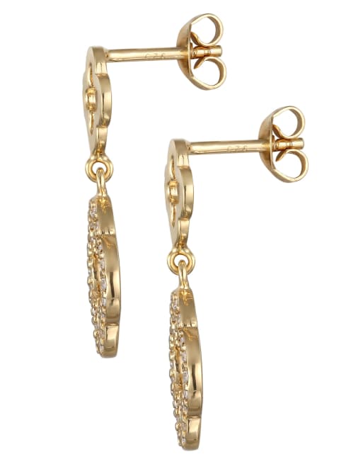 Parure De Bijoux Femme Argent Sterling 925 Avec Cristaux - Collier 45cm Et Boucles D'Oreilles