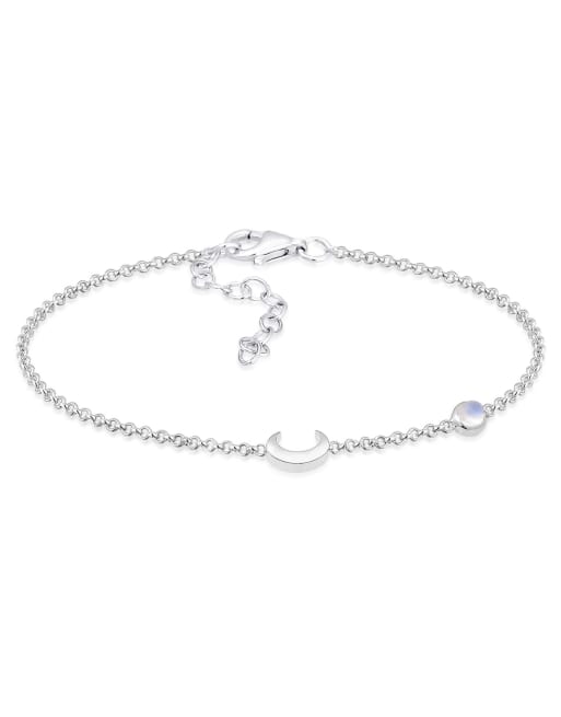 Elli - Filigraan armband met halve maan en ster met maansteen van 925 sterling zilver in zilver