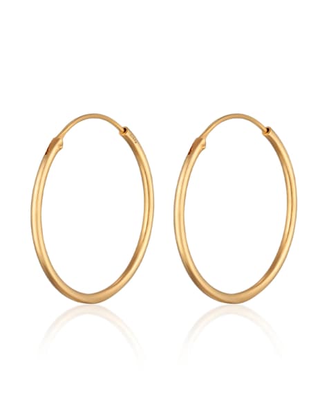 Elli – Filigrane, klassische Damen-Creolen in Gold-Optik aus 925er Sterlingsilber - view 1