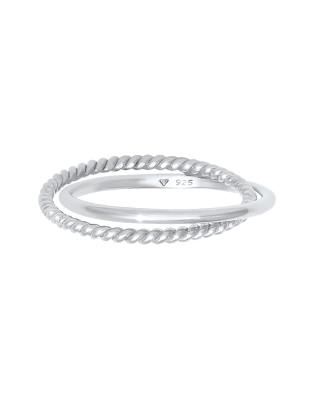 Elli - Filigraner Damenring mit gewickeltem, klassischem Design aus 925er-Sterlingsilber in Silberoptik