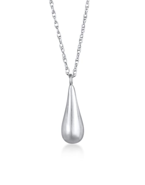 Elli - Gedraaide ketting met druppelhangertje van 925 sterling zilver in zilver - view 1