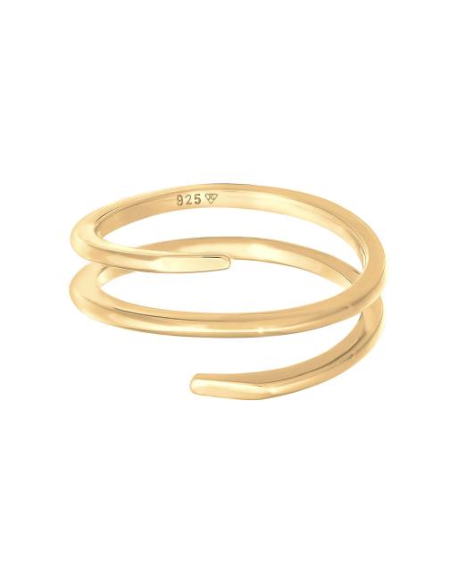 Elli - Gedraaide ring van 925 sterling zilver in goudkleur