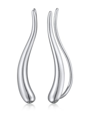 Elli - Geschwungene Basic-Earclimber-Ohrringe für Damen aus 925er-Sterlingsilber in Silber