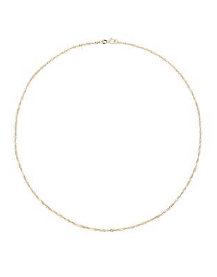 Elli - Goldfarbene Singapur-Halskette aus 585er-Gelbgold, 45 cm Länge