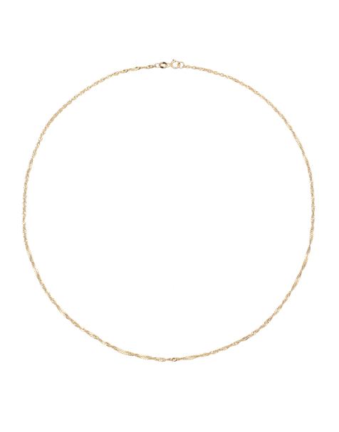 Elli – Goldfarbene Singapur-Halskette aus 585er-Gelbgold, 45 cm Länge - view 1