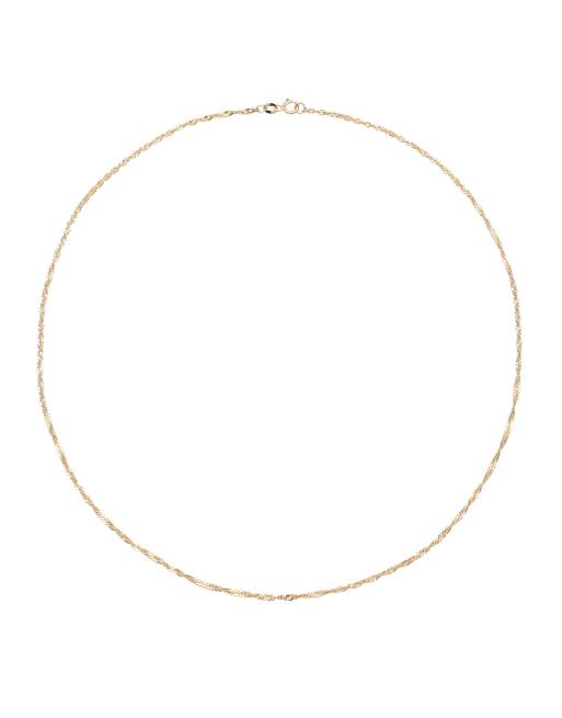Elli – Goldfarbene Singapur-Halskette aus 585er-Gelbgold, 45 cm Länge