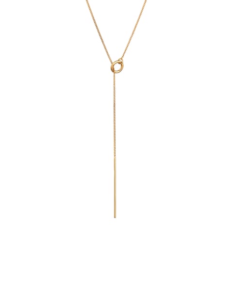 Elli – Goldfarbene Y-Halskette aus 375er-Goldgelb, 45 cm Länge - view 1