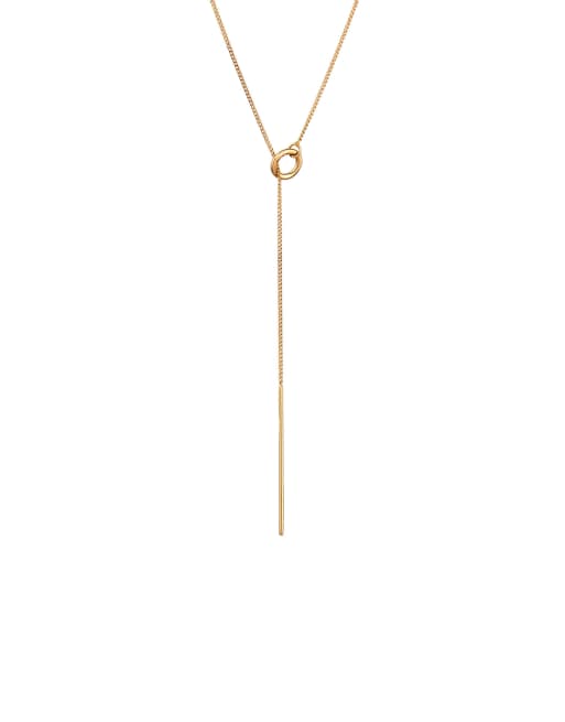 Elli – Goldfarbene Y-Halskette aus 375er-Goldgelb, 45 cm Länge