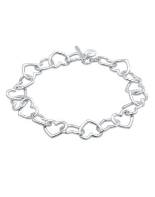 Elli - Hochwertiges Damenarmband aus silberfarbenem 925er-Sterlingsilber mit verschlungenen Herzelementen mit Zieraussch...