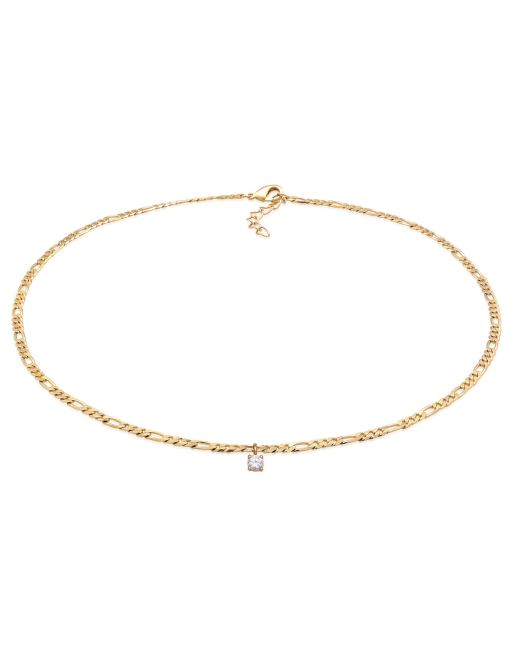 Elli - Ketting met kristalsteentje van {0} sterling zilver in goudkleur