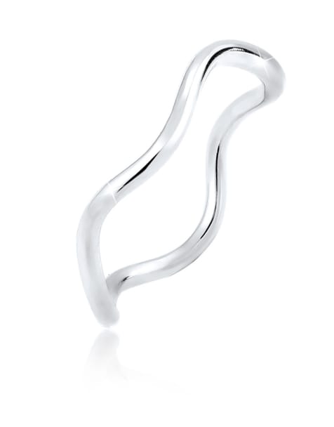 Elli - Ladies - Anello ondulato minimal in argento sterling 925 con design geometrico - view 1