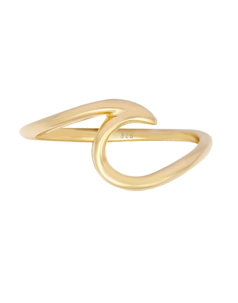 Elli - Ladies - Anello tonalità oro in argento sterling 925 con design ondulato - view 1
