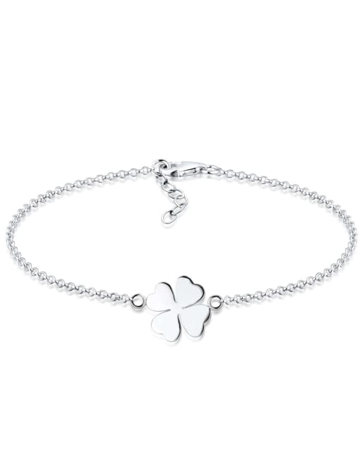 Elli - Ladies - Bracciale in argento sterling 925 con charm a forma di quadrifoglio fortunato