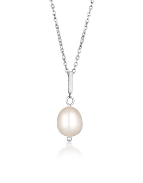 Elli - Ladies - Collana elegante color argento con pendente con perlina in vetro colorata - view 1