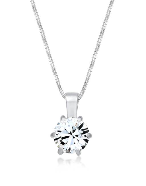 Elli - Ladies - Collana in argento sterling 925 con catenina barbazzale e cristallo scintillante