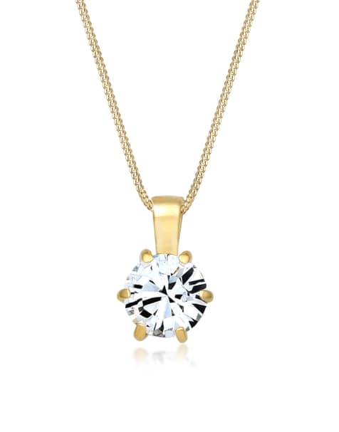 Elli - Ladies - Collana in argento sterling 925 dorato con catenina barbazzale e cristallo scintillante - view 1
