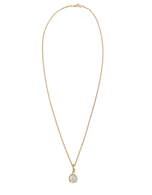 Elli - Ladies - Collana in argento sterling 925 dorato con pendente rotondo con pietra lunare, 3 di 3