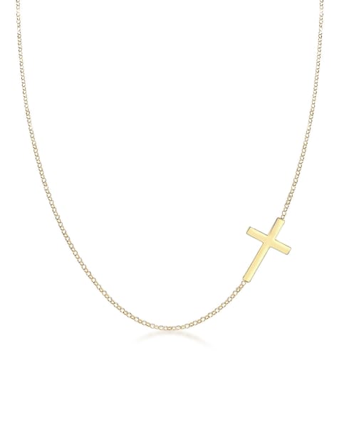 Elli - Ladies - Collana in argento sterling 925 placcato oro con pendente a forma di croce basic - view 1