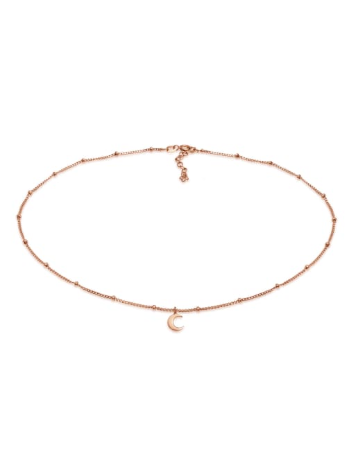 Elli - Ladies - Collarino in argento sterling 925 color oro rosa con sfere e mezzaluna