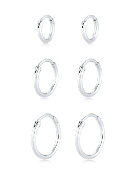Elli - Ladies Creoles Basic Must-have Trend - Set di tre orecchini in argento sterling 925 - view 1