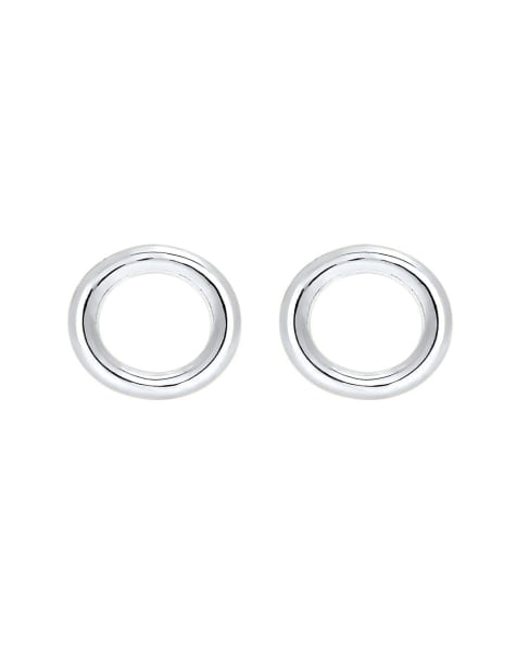 Elli - Ladies - Orecchini a bottone in argento sterling 925 con design geometrico circolare minimal - view 1