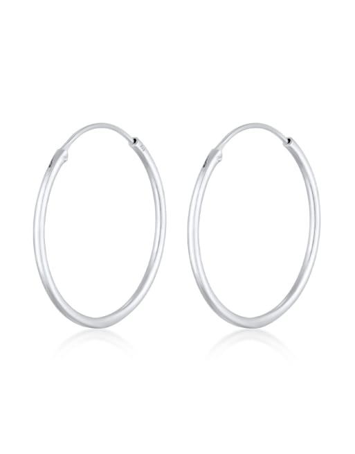 Elli - Ladies - Orecchini classici sottili stile creolo in argento sterling 925