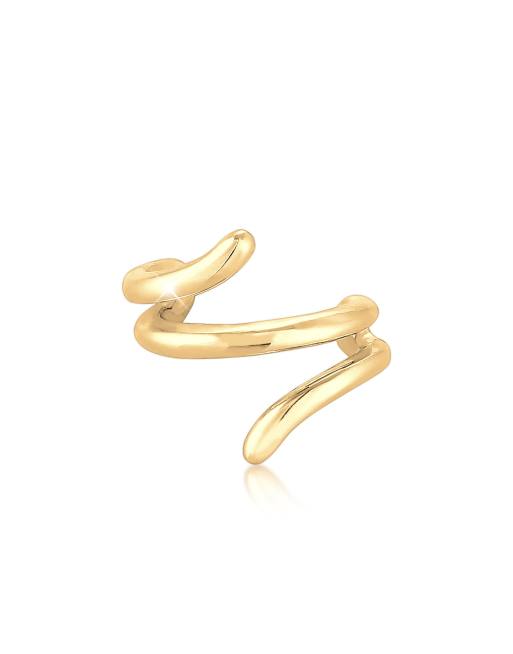 Elli - Ladies - Orecchini ear cuff in argento sterling 925 dorato con design minimal geometrico