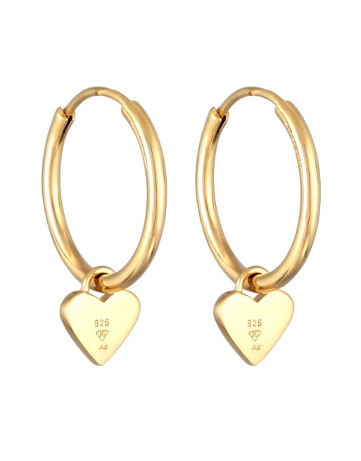 Argento Sterling Placcato Oro Giallo Classico Valentine Floating Cuore