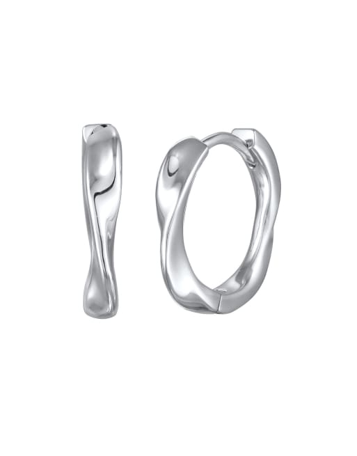 Elli - Ladies - Orecchini stile creolo argento effetto attorcigliato