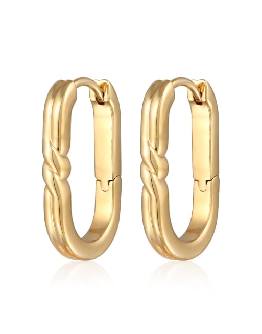 Elli - Ladies - Orecchini stile creolo dorati basic ovali